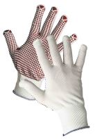 GANNET rukavice nylonové s PVC terčíky - M