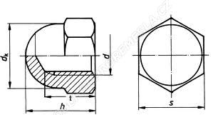 Matice klobouková ČSN 02 1431 - DIN 1587