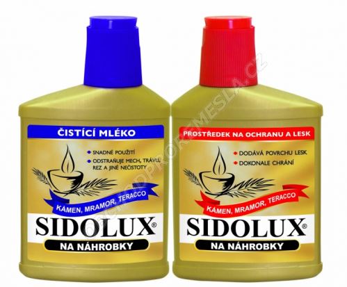 SIDOLUX duopack na ošetření náhrobních kamenů (čistič + ochranný lesk) 250ml