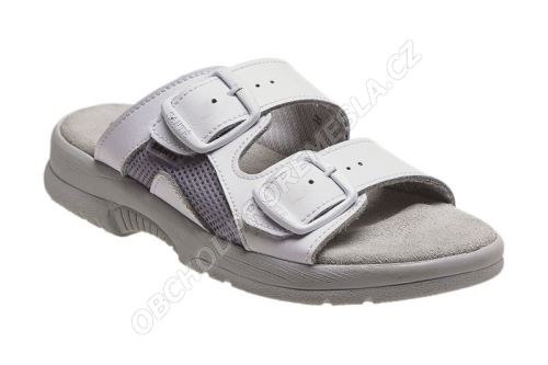 Obuv dámská, pantofel, bílo-šedá