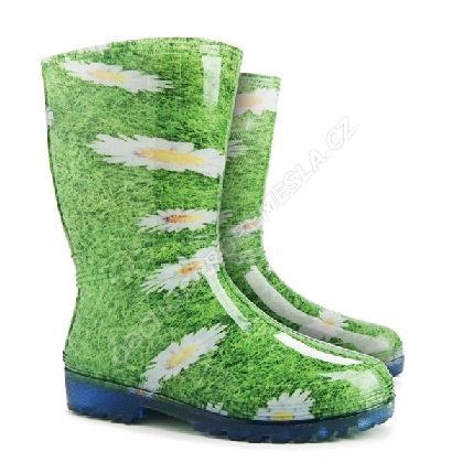 Obuv holínky Rainny print 005 vzor kytka